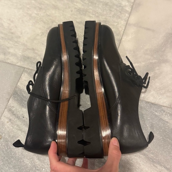 $220 SAINT G Erica Shoes DERBY LOAFFER BLACK LEATHER PLATFORM size 10 NWOB - Picture 6 of 8